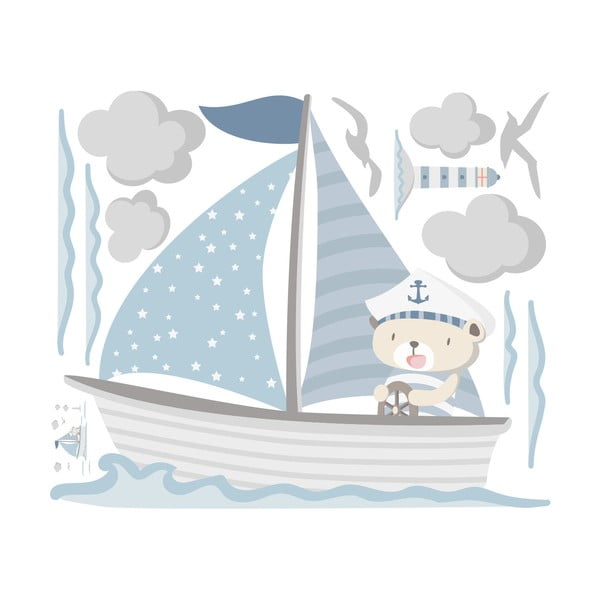 Sinised laste seinakleebised Kapten Teddy - Ambiance-image-3