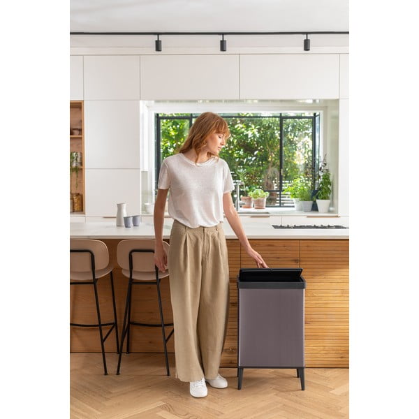 Roosa taaskasutatud plastikust prügikast 54 l Verto High - Curver-image-1