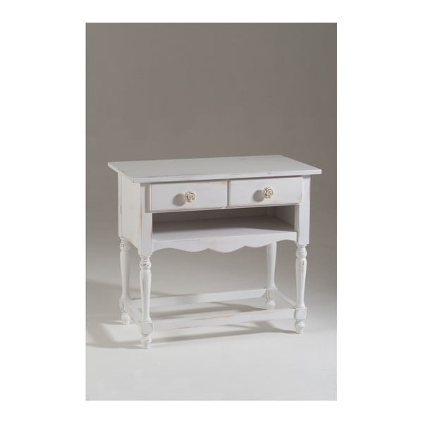 Bílý dřevěný TV stolek se 2 zásuvkami Castagnetti Art