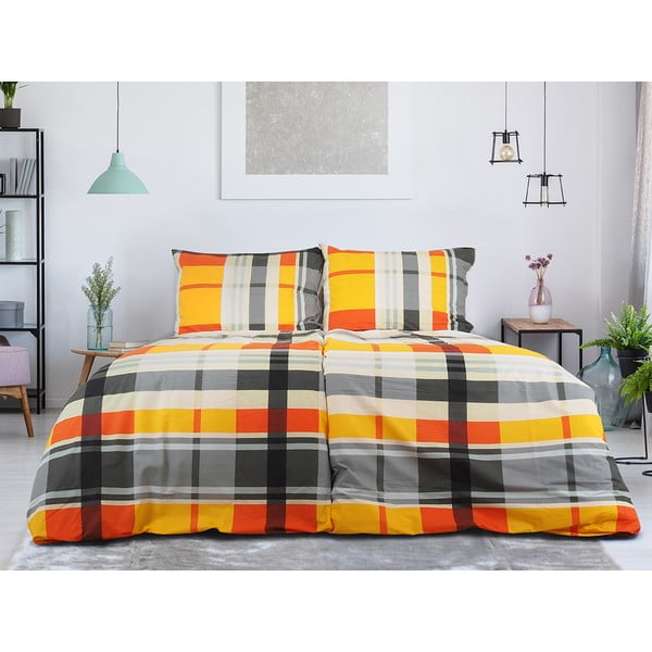 Oranž krepp voodipesu üheinimesevoodile 140x200 cm Orabge Kube - B.E.S.