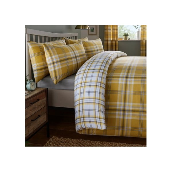 Kollane voodipesu , 200 x 200 cm Kelso - Catherine Lansfield-image-1