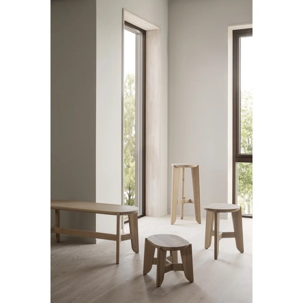 Naturaalset värvi tammepuidust jakkar Eli - Blomus-image-2