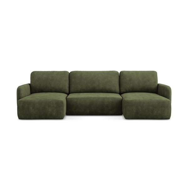 Roheline panipaigaga šenillist nurgadiivanvoodi (U-kujuline) Lilo - Makamii