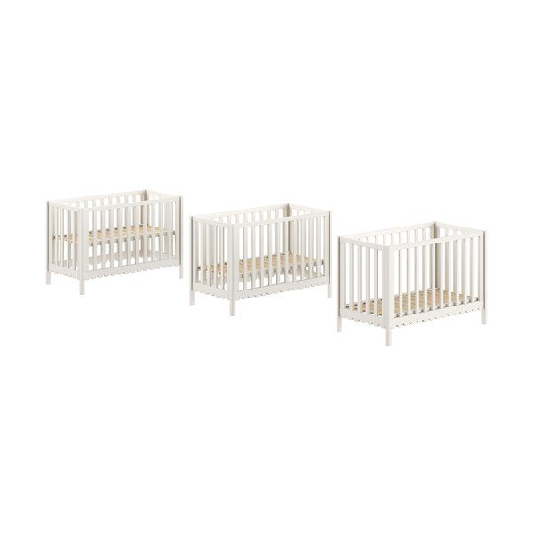 Beež männipuidust reguleeritava kõrgusega võrevoodi 60x120 cm Swingo - Vipack-image-2