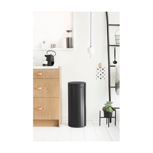 Matt must terasest prügikast 30 l Touch Bin - Brabantia-image-1