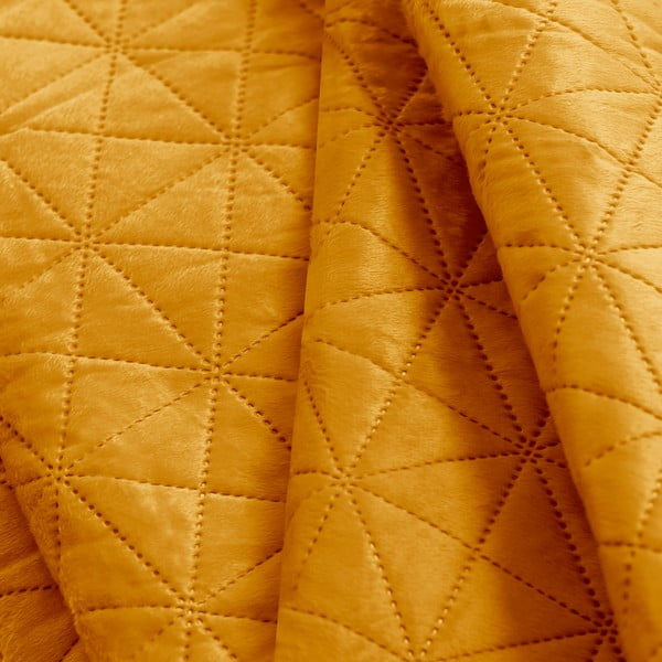 Kollane sametist tepitud voodikate 260x280 cm Laila - AmeliaHome-image-3