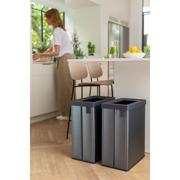 Hall taaskasutatud plastikust prügikast 54 l Verto Recycle - Curver-image-3