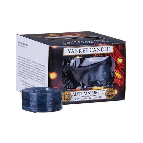 Sada 12 vonných svíček Yankee Candle Podzimní Noc, doba hoření 4 - 6 hodin