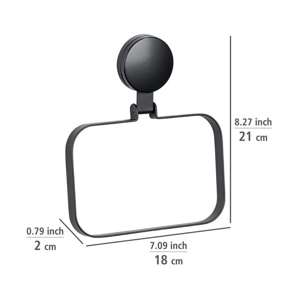 Must Static-Loc® Plus seinale paigaldatav rätikuhoidja Pavia - Wenko-image-3