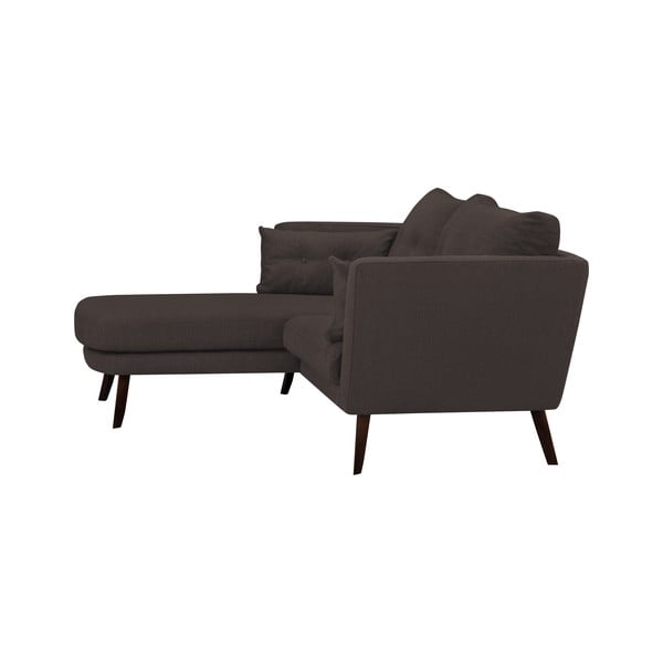 Hnědá třímístná pohovka Mazzini Sofas Elena, s lenoškou na levém rohu-image-2