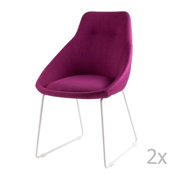 Sada 2 růžových jídelních židlí sømcasa Alba