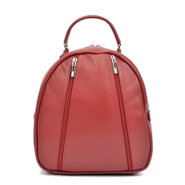 Červený kožený batoh Isabella Rhea Gallo