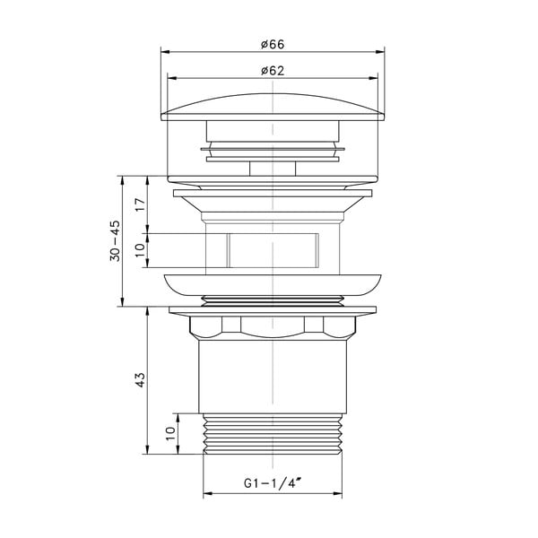 Valamu äravoolukork Aqualine - Sapho-image-1