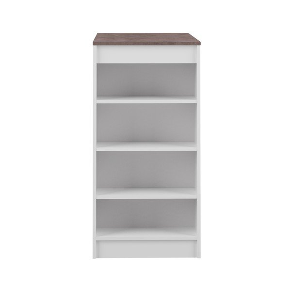 Bílý barový stůl s hnědou deskou TemaHome Aravis-image-3
