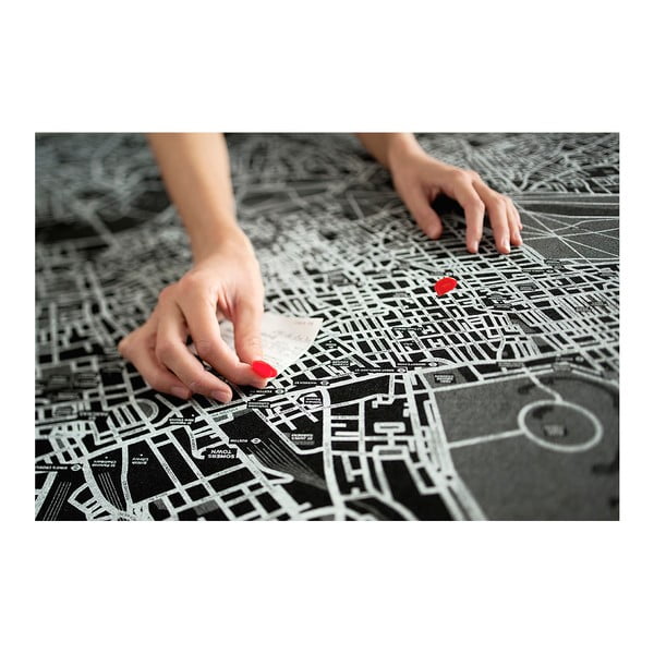 Černá nástěnná mapa světa Palomar Pin World, 126 x 68 cm-image-2