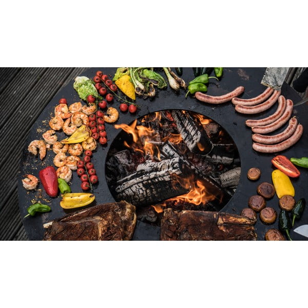 Pruun välitingimustes kasutatav puidust grill , ø 62 cm Nero S - Remundi-image-1
