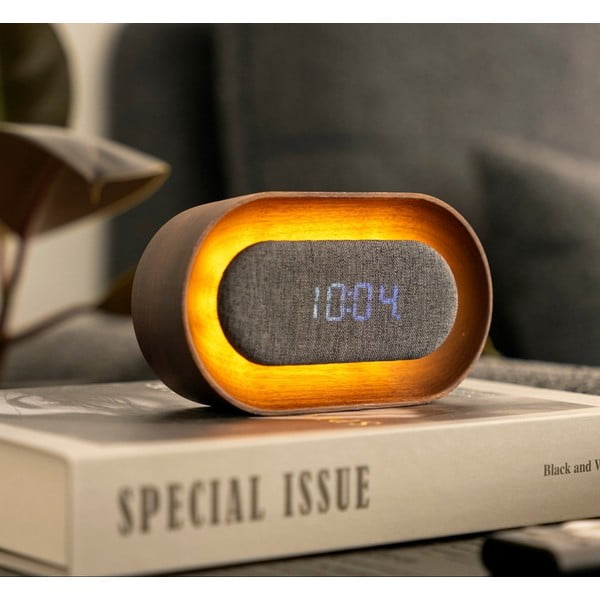 Digitaalne äratuskell Lumos Walnut - Gingko-image-1