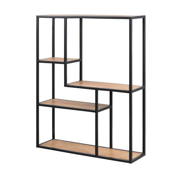 Must tammedekooriga seina raamaturiiul 75x91 cm Seaford - Actona-image-2