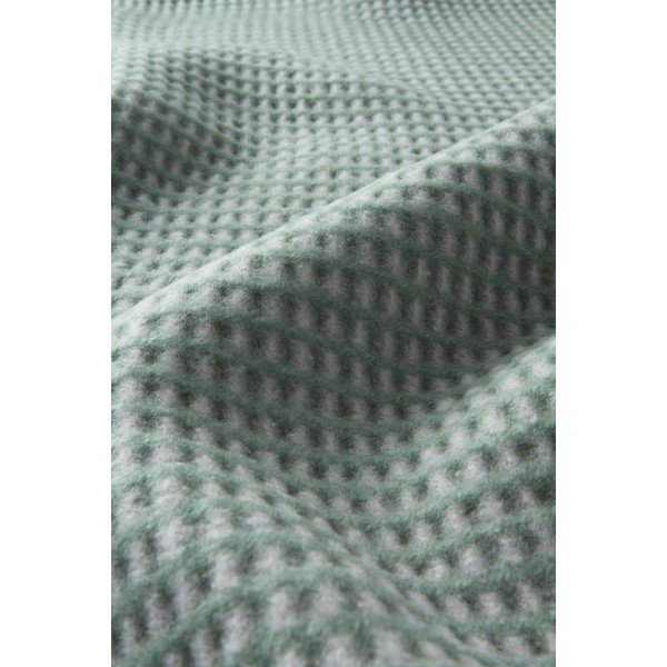 Roheline pleed puuvilla seguga 140x180 cm Uniwaffle – Euromant-image-2