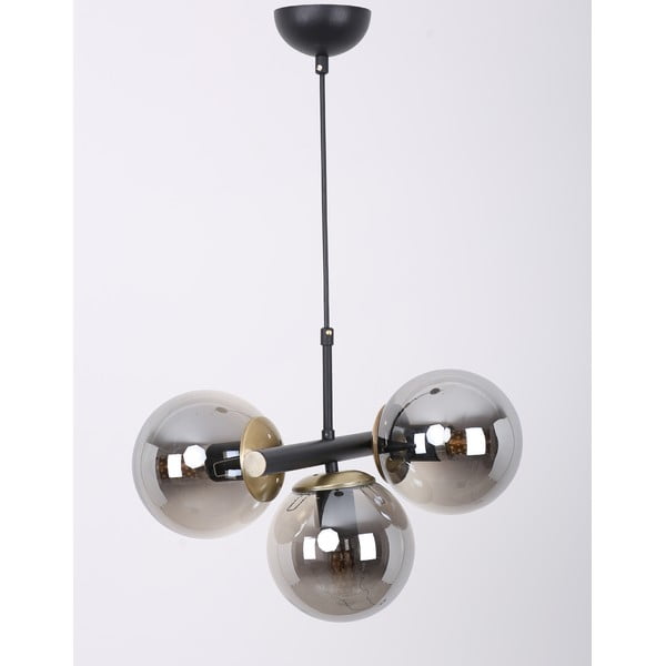 Must-hall klaasist varjuga rippvalgusti ø 15 cm Cascade – Squid Lighting-image-4