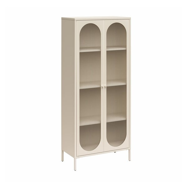 Kreem metallist vitriinkapp 80x186x40 cm Luna - Støraa-image-2