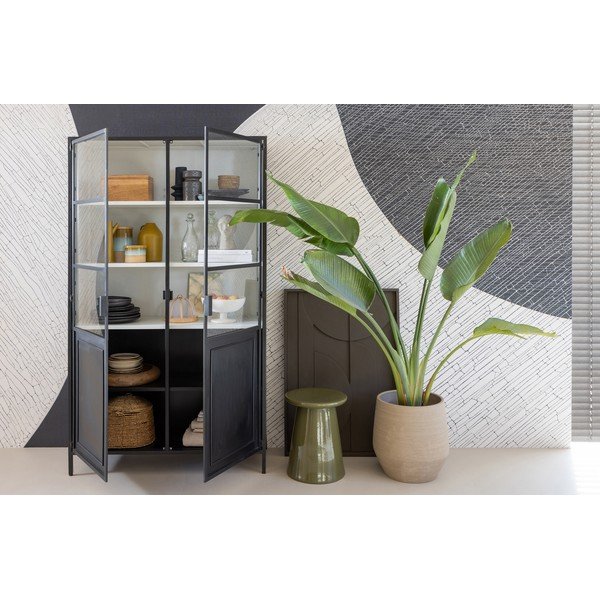 Must metallist vitriinkapp 110x189 cm Nora - Basiclabel-image-1