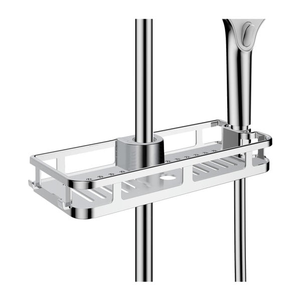 Isekandev plastikust vannitoa riiul läikiva hõbedase värviga Libertà - Wenko-image-2