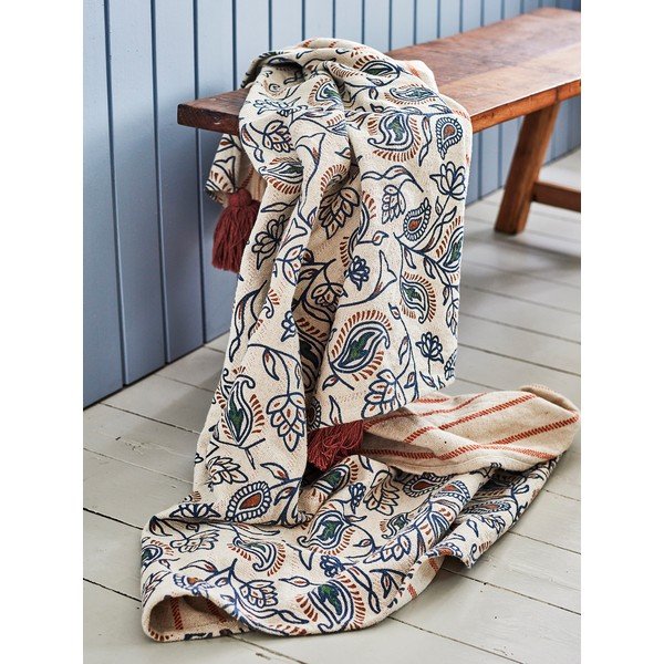 Puuvillasegu tekk 130x160 cm Paisley - Bloomingville-image-1