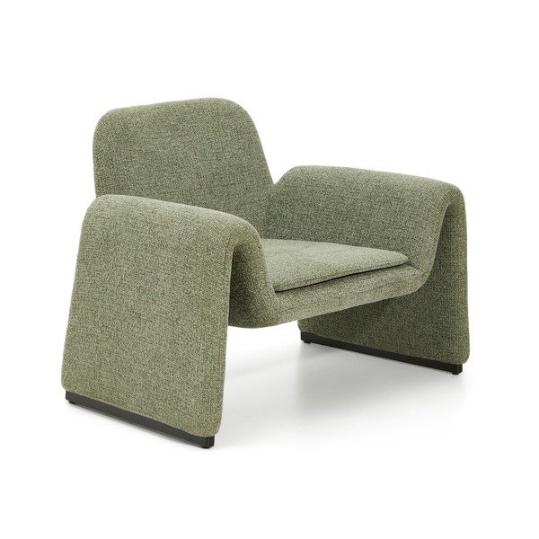 Roheline šenillist tugitool Melvia - Kave Home