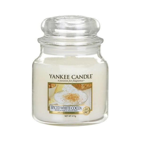 Vonná svíčka Yankee Candle Bílé Kakao s Kořením, doba hoření 65 - 90 hodin