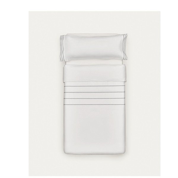 Valge pikendatud puuvillane voodipesu 150x220 cm Cintia - Kave Home-image-4