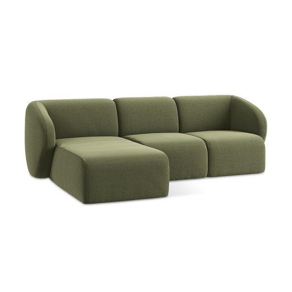 Roheline sametist nurgadiivan (vasak nurk/diivanvoodiga) Lani - Makamii-image-4