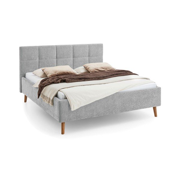 Hall polsterdatud kaheinimesevoodi panipaigaga ja liistudest raamiga 180x200 cm Nova - Meise Möbel