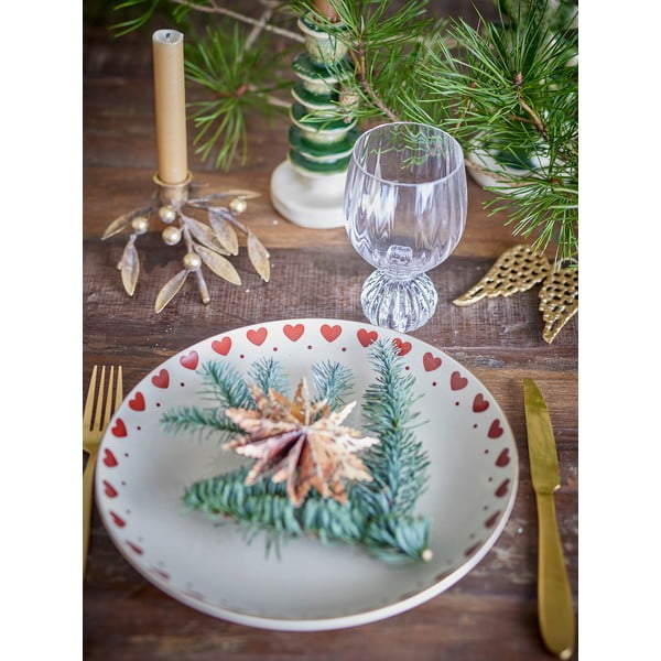 Valge jõulumotiiviga kivikeraamikast taldrik ø 26,5 cm Jolly - Bloomingville-image-1