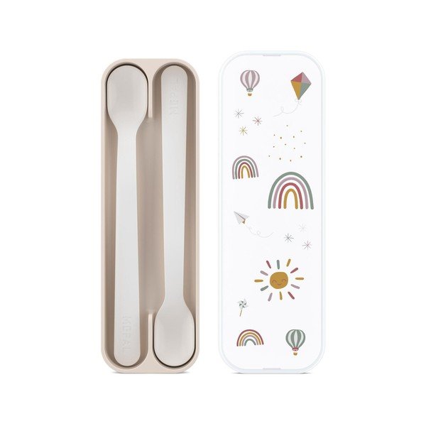 Beežid plastmassist laste lusikad 2 tk komplektis Sunshine & Rainbow - Mepal