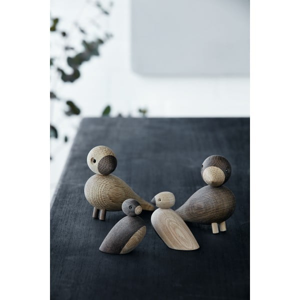 Komplekt 2 täispuidust tammepuust kujukest. Pair of Sparrows - Kay Bojesen Denmark-image-1