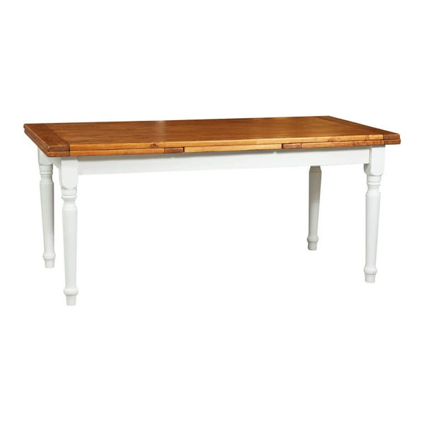 Dřevěný rozkládací jídelní stůl s bílou konstrukcí Biscottini Bitta, 180 x 90 cm