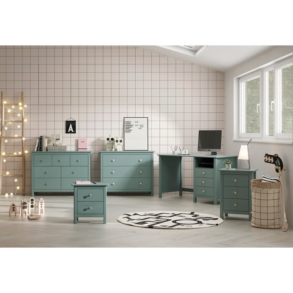 Madal laste kapp männipuidust, petrooli värvi 100x80 cm Max - Marckeric-image-2