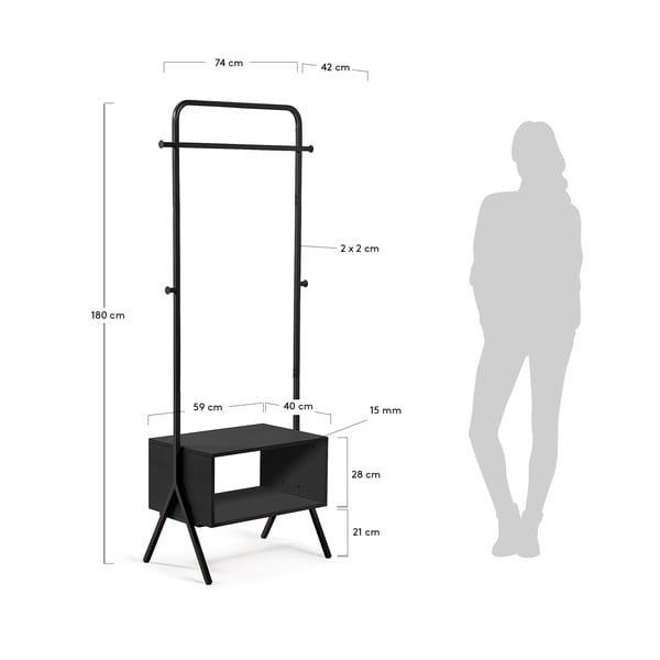 Must metallist riietehoidja Bently - Kave Home-image-4