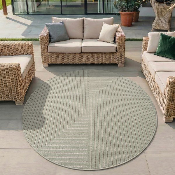 Roheline ümmargune sise- ja õuevaip ø 160 cm Nova 1202 - Ayyildiz Carpets-image-1