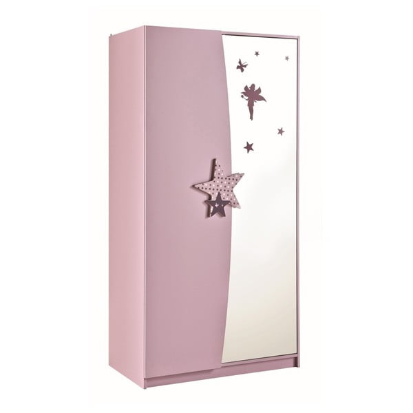 Růžová dvoudveřová šatní skříň Demeyere Fairy