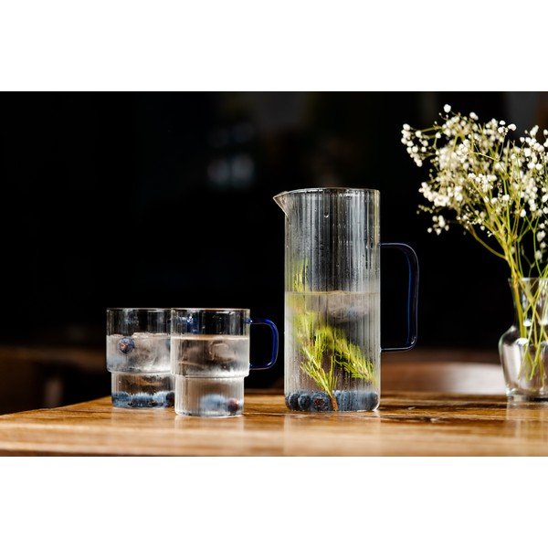 Sinised klaasist kruusid cappuccino jaoks 2 tk komplektis 350 ml Livio - Vialli Design-image-2
