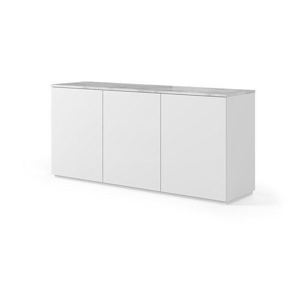 Bílá komoda s deskou v světlém mramorovém dekoru TemaHome Join, 180 x 84 cm-image-1