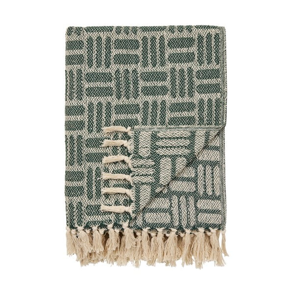 Roheline taaskasutatud puuvillast pleed 130x180 cm Adana – House Nordic