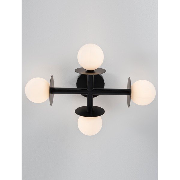Valge/must metallist laelamp klaasist varjuga 37x51 cm Pielo - Nova Luce-image-4