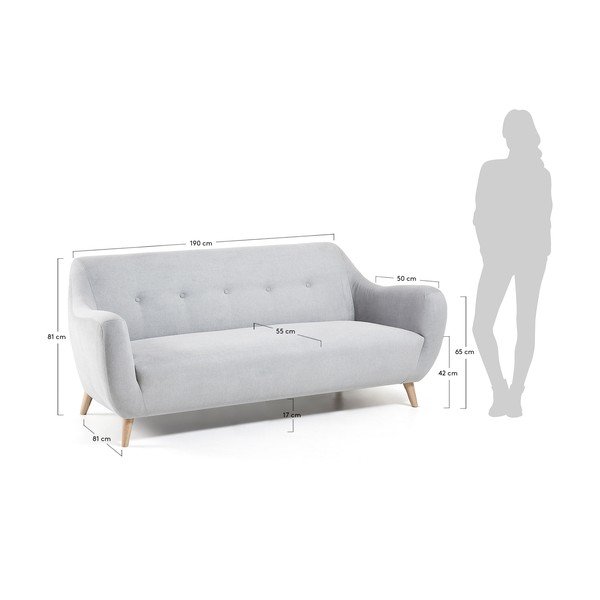 Helehall diivan, 190 cm – Kave Home-image-4