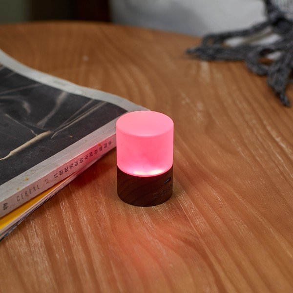 Tumepruun dimmerdatav LED laualamp klaasist varjuga (kõrgus 6 cm) Lemelia – Gingko-image-1