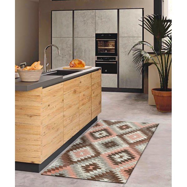Roosa-pruun pestav koridorivaip 55x115 cm Avana Rosa - Floorita-image-1