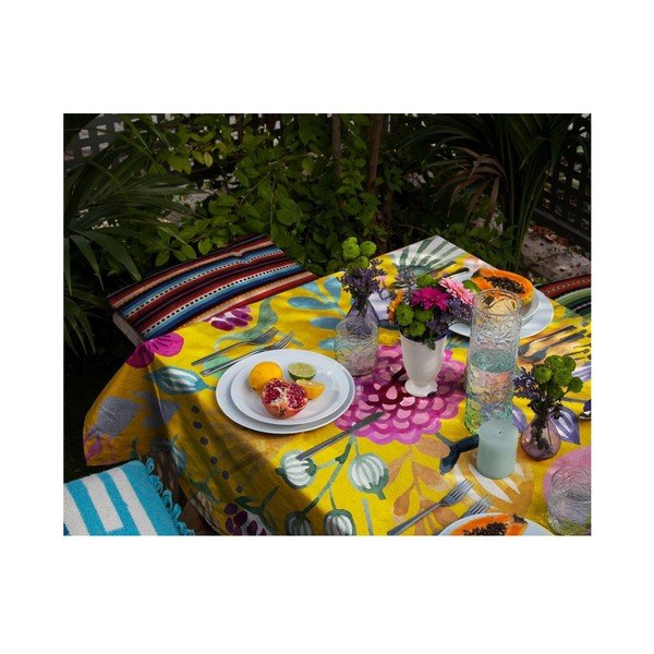 Linasest laudlina , 140 x 140 cm Colourful Flowers - Madre Selva-image-1