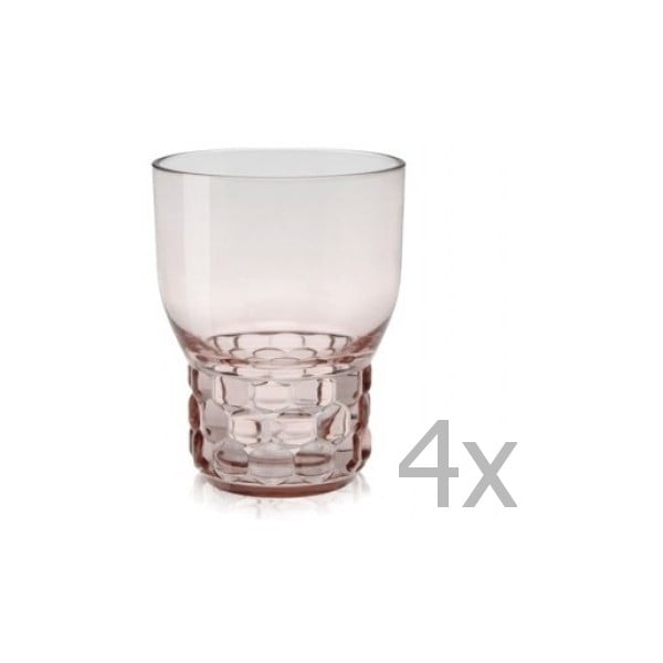 Sada 4 růžových sklenic Kartell Jellies, 300 ml